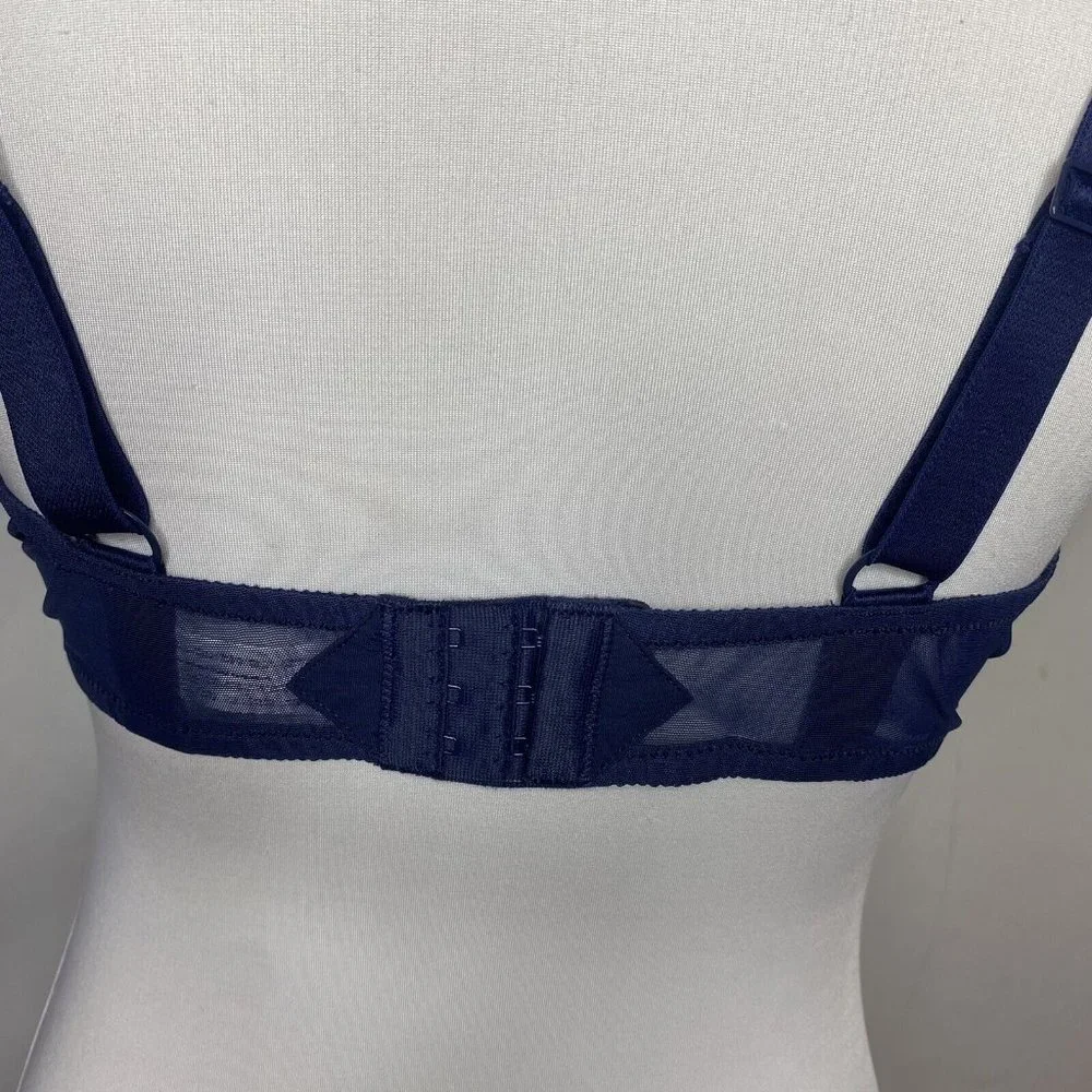 Simone Perele Bra 36D Marguerite Navy Night Blue Underwired Triangle Bra Floral - Picture 5 of 11